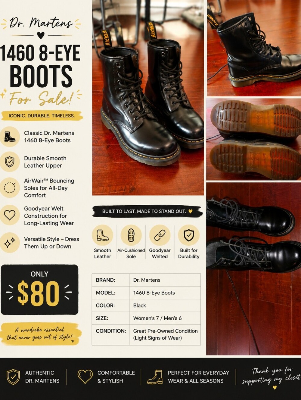 Combat boots perfect condition